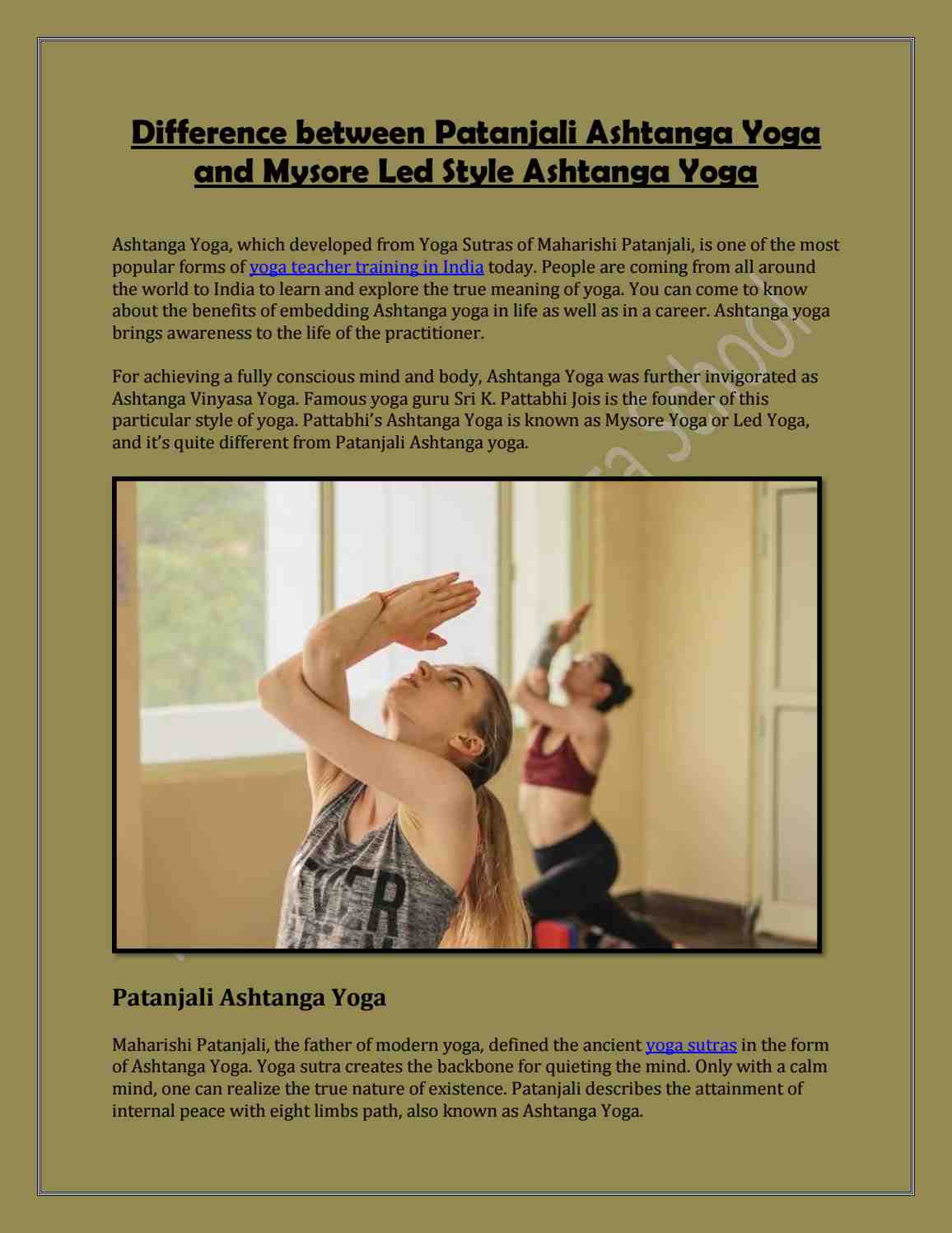 Is Ashtanga yoga considered strength training?