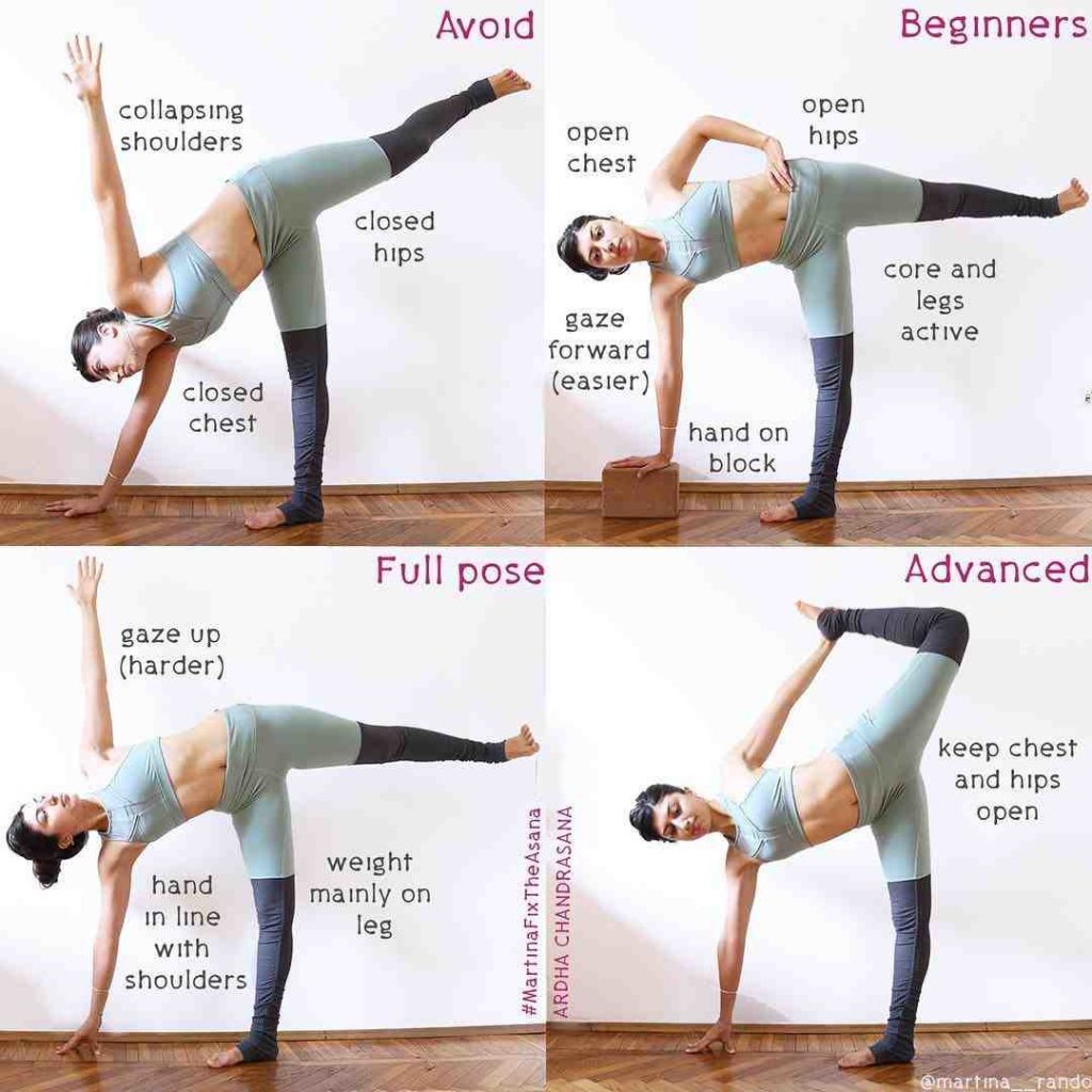 What are the steps of Half Moon Pose?